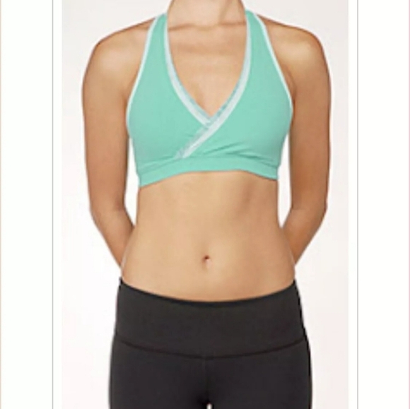 S/M Lululemon Not So Deep V Sports Bra Mint Green - Picture 1 of 6